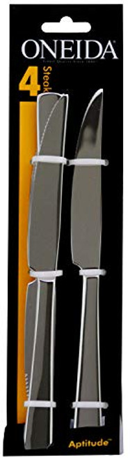 Oneida Aptitude Everyday Flatware Steak Knives 18/0 Stainless Steel, Set of 4, Silverware Set