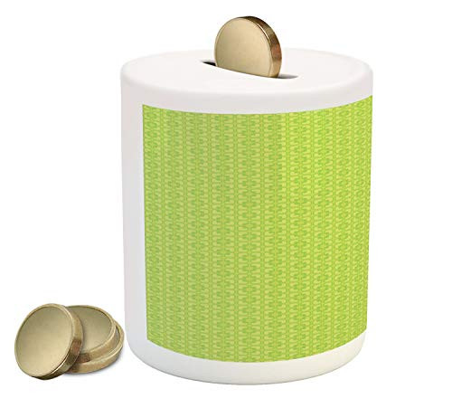 Ambesonne Botanical Piggy Bank, Rhythmic Shamrock Leaves Inspired Symmetrical Pattern, Ceramic Coin Bank Money Box for Cash Saving, 3.6" X 3.2", Pale Green Apple Green Yellow Green Ambesonne Botanical Piggy Bank, Rhythmic Shamrock Leaves Inspired Symmetrical Pattern, Ceramic Coin Bank Money Box for Cash Saving, 3.6" X 3.2", Pale Green Apple Green Yellow Green