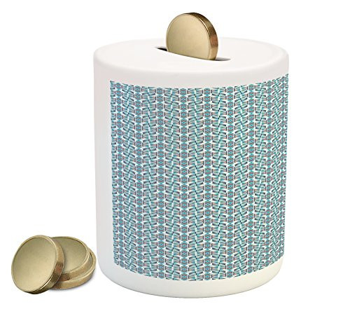 Ambesonne Geometric Piggy Bank, Composition of Rhombuses Triangles Arrow Shapes Abstract, Printed Ceramic Coin Bank Money Box for Cash Saving, Dark Blue Turquoise Peach Ambesonne Geometric Piggy Bank, Composition of Rhombuses Triangles Arrow Shapes Abstract, Printed Ceramic Coin Bank Money Box for Cash Saving, Dark Blue Turquoise Peach