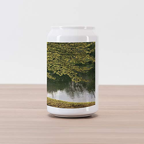 Ambesonne Tree Cola Can Shape Piggy Bank, Bench Under Timber Tree by Riverside Epic Countryside Rural Relaxing Resting Space Scenery, Ceramic Cola Shaped Coin Box Money Bank for Cash Saving, Green Ambesonne Tree Cola Can Shape Piggy Bank, Bench Under Timber Tree by Riverside Epic Countryside Rural Relaxing Resting Space Scenery, Ceramic Cola Shaped Coin Box Money Bank for Cash Saving, Green