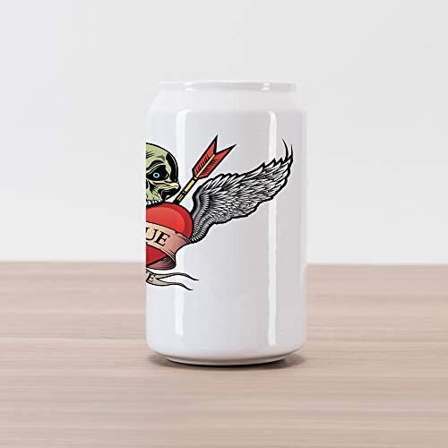 Ambesonne Tattoo Cola Can Shape Piggy Bank, Angel Wings with Skull and Heart Full of Blood of Real Love Image, Ceramic Cola Shaped Coin Box Money Bank for Cash Saving, Red White and Black Ambesonne Tattoo Cola Can Shape Piggy Bank, Angel Wings with Skull and Heart Full of Blood of Real Love Image, Ceramic Cola Shaped Coin Box Money Bank for Cash Saving, Red White and Black
