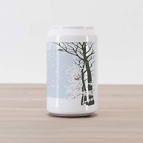 Ambesonne Winter Cola Can Shape Piggy Bank, Trees and Bullfinch Birds Snow Covered Nature with Leafless Branches, Ceramic Cola Shaped Coin Box Money Bank for Cash Saving, Black Pale Grey White Ambesonne Winter Cola Can Shape Piggy Bank, Trees and Bullfinch Birds Snow Covered Nature with Leafless Branches, Ceramic Cola Shaped Coin Box Money Bank for Cash Saving, Black Pale Grey White