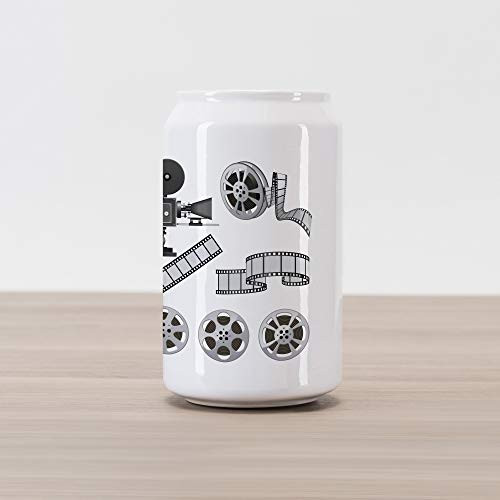 Ambesonne Movie Theater Cola Can Shape Piggy Bank, Movie Industry Themed Greyscale Illustration of Projector Film Slate and Reel, Ceramic Cola Shaped Coin Box Money Bank for Cash Saving, Grey Black Ambesonne Movie Theater Cola Can Shape Piggy Bank, Movie Industry Themed Greyscale Illustration of Projector Film Slate and Reel, Ceramic Cola Shaped Coin Box Money Bank for Cash Saving, Grey Black