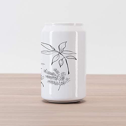 Ambesonne Botanical Cola Can Shape Piggy Bank, Hand-Drawn Sketched Botanical Theme Tropical Leaves Twiggy Branched Foliage, Ceramic Cola Shaped Coin Box Money Bank for Cash Saving, Black and White Ambesonne Botanical Cola Can Shape Piggy Bank, Hand-Drawn Sketched Botanical Theme Tropical Leaves Twiggy Branched Foliage, Ceramic Cola Shaped Coin Box Money Bank for Cash Saving, Black and White