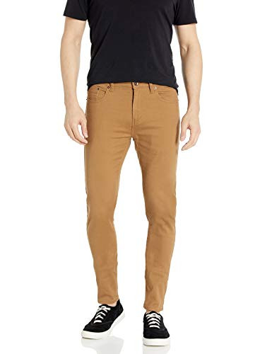 WT02 Men's Basic Stretch Twill Pants, Tobacco Superskinny, 28X30