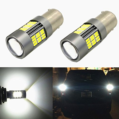 Alla Lighting 54-SMD 1157 7528 BAY15D Newest Version High Power 4014 Chipsets 6000K Xenon White Xtremely Super Bright Turn Signal Blinker Light LED Bulbs Replacement