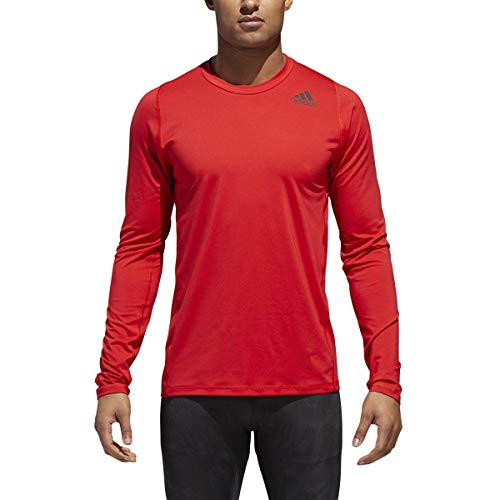 adidas Training Alphaskin Long sleeve Fitted Tee, Red, X-Large