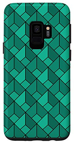 Galaxy S9 Geometric Pattern Turquoise Square Figures Polygons Modern Case