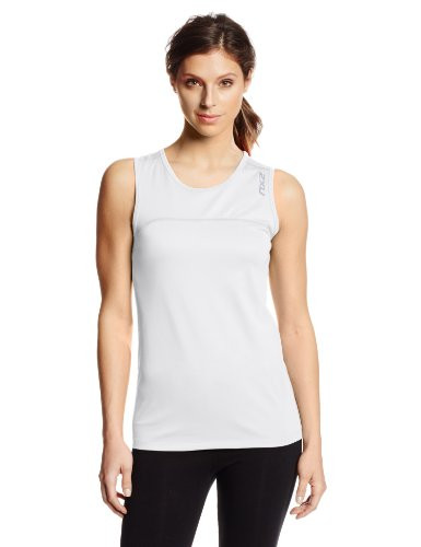2XU Women's Active Run Singlet, White, Medium
