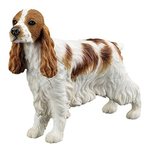 Veronese Design Unicorn Studios WU76907AA Cocker Spaniel Dog Sculpture - White  and  Red