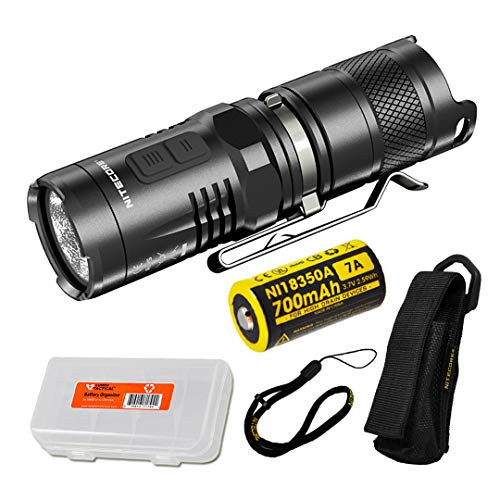 Nitecore MT10C 920 Lumen Multitask Tactical Flashlight Red Light, Rechargeable Battery LumenTac Battery Organizer