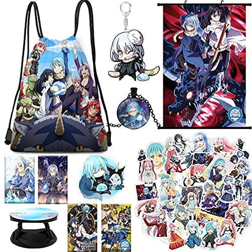 That Time I Got Reincarnated as a Slime Merch Backpack 50pcs Stickers Keychain Pins Pillow Case Necklace -Poster Set-