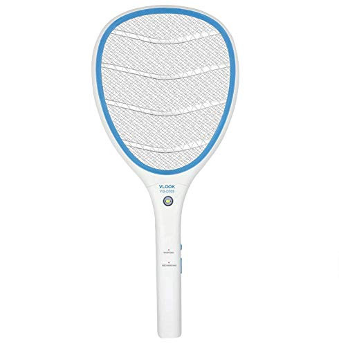 Bug Zapper Racket, Indoor  and  Outdoor Electric Mosquito Zapper Fly Killer Rechargeable, Cordless Handheld Bug Fly Swatter for Home  and  Garden with LED Light