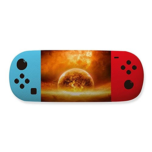 Golden Red Planet Like Flame Burning Pattern Storage Glasses Case Creative Game Shell Holder