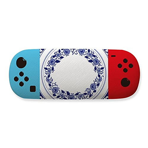 Chinese Culture Blue Flower Storage Glasses Case Creative Game Shell Holder