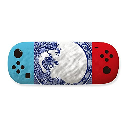 Chinese Culture Blue Dragon Storage Glasses Case Creative Game Shell Holder