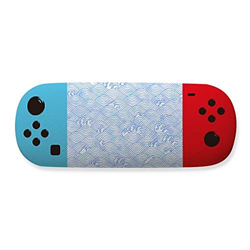 Geometry Blue Waves Pattern Japan Storage Glasses Case Creative Game Shell Holder
