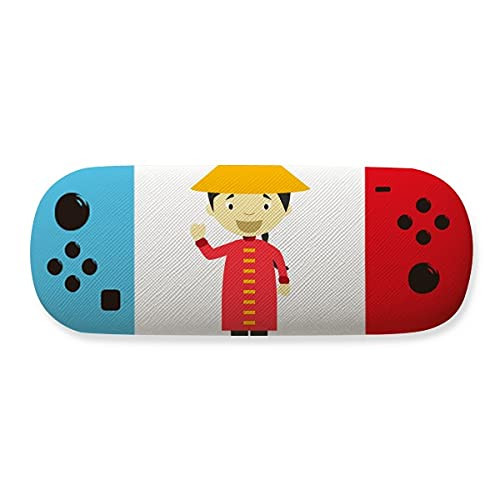 Red Long Gown China Cartoon Storage Glasses Case Creative Game Shell Holder