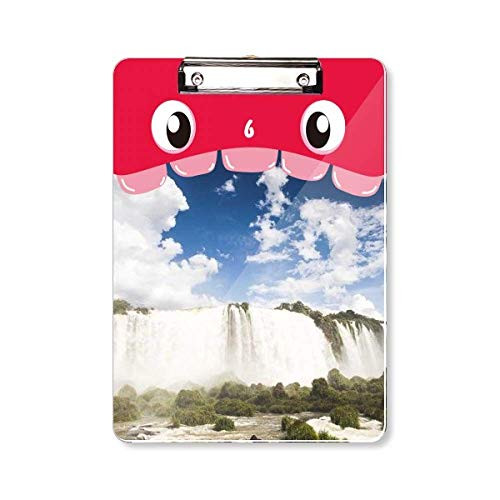 Waterfall Forestry Science Nature Scenery Mouth Clipboard Folder File Pad Backing Plate A4