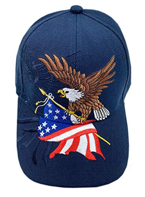 aesthetinc Patriotic American Flag Design Baseball Cap USA 3D Embroidery -Dark Blue- aesthetinc Patriotic American Flag Design Baseball Cap USA 3D Embroidery -Dark Blue-