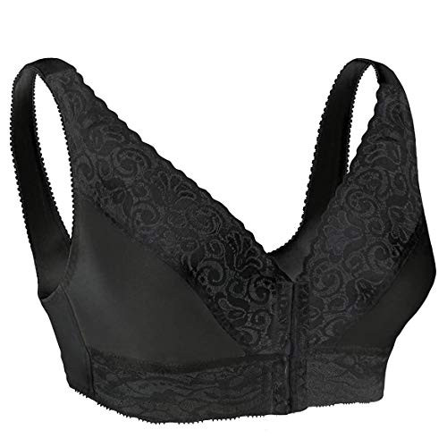 Fox Valley Traders Lacy Front Hook Bra Black