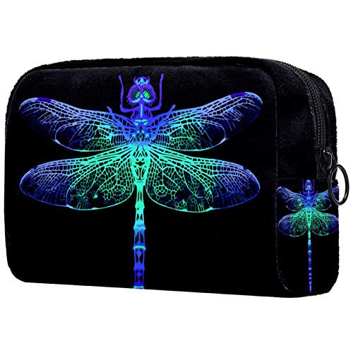 Luggage Cosmetic Cases Portable Travel Makeup Cosmetic Bags Organizer Multifunction Case Toiletry Bags for Women Blue green dragonfly 7.3x3x5.1in Luggage Cosmetic Cases Portable Travel Makeup Cosmetic Bags Organizer Multifunction Case Toiletry Bags for Women Blue green dragonfly 7.3x3x5.1in