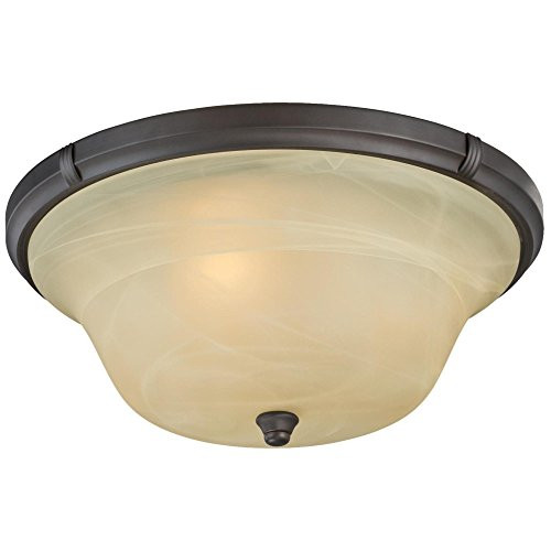 Westinghouse 6342600 Tolbut Three-Light Indoor Flush Ceiling Fixture, Oil Rubbed Bronze Finish with Amber Alabaster Glass Westinghouse 6342600 Tolbut Three-Light Indoor Flush Ceiling Fixture, Oil Rubbed Bronze Finish with Amber Alabaster Glass