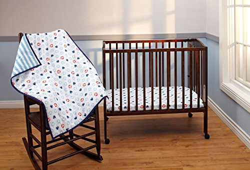 Disney Mickey Mouse 3 Piece Porta Crib/Mini Nursery Bedding Set - Comforter, 2 Sheets