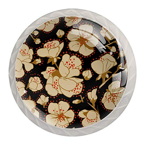-4Pack- Crystal Glass Cabinet Knobs Multi Design Drawer Knobs Pulls for Dressers Wardrobes Bedside Table Nightstand Bookcase ????????