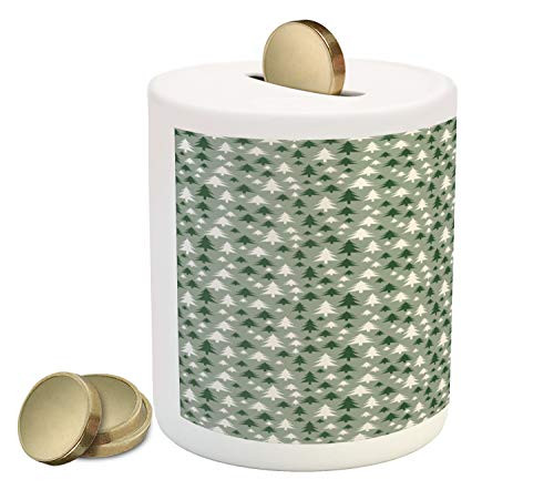 Ambesonne Christmas Piggy Bank, Repetitive Pine Tree in an Organic Nature Theme, Ceramic Coin Bank Money Box for Cash Saving, 3.6" X 3.2", Reseda Green Green Ambesonne Christmas Piggy Bank, Repetitive Pine Tree in an Organic Nature Theme, Ceramic Coin Bank Money Box for Cash Saving, 3.6" X 3.2", Reseda Green Green