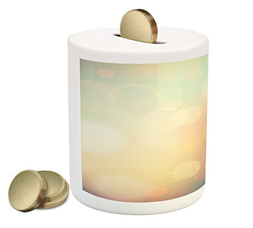 Ambesonne Abstract Piggy Bank, Under Sea Ocean Sea Inspired Image with Sunbeams Like Details Print, Printed Ceramic Coin Bank Money Box for Cash Saving, Dark Blue and Pale Green Ambesonne Abstract Piggy Bank, Under Sea Ocean Sea Inspired Image with Sunbeams Like Details Print, Printed Ceramic Coin Bank Money Box for Cash Saving, Dark Blue and Pale Green