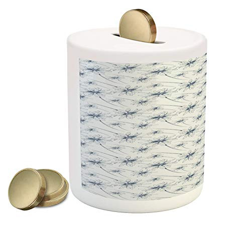 Ambesonne Daisy Piggy Bank, Flower Branches Hand Drawn Blossom Spring Growth Feminine Retro Illustration, Ceramic Coin Bank Money Box for Cash Saving, 3.6" X 3.2", Slate Blue Pearl Ambesonne Daisy Piggy Bank, Flower Branches Hand Drawn Blossom Spring Growth Feminine Retro Illustration, Ceramic Coin Bank Money Box for Cash Saving, 3.6" X 3.2", Slate Blue Pearl