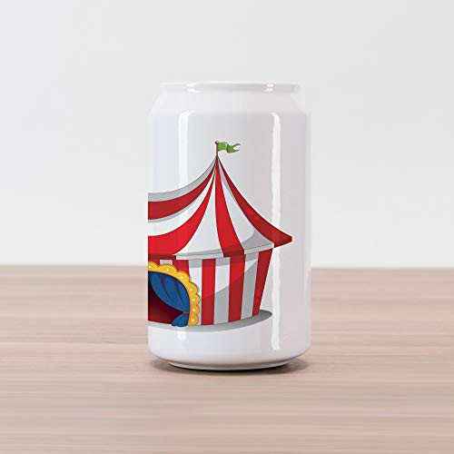 Ambesonne Circus Cola Can Shape Piggy Bank, Illustration of Retro Circus with Flag Nostalgic Fun Festival Carnival Venue, Ceramic Cola Shaped Coin Box Money Bank for Cash Saving, Red White Ambesonne Circus Cola Can Shape Piggy Bank, Illustration of Retro Circus with Flag Nostalgic Fun Festival Carnival Venue, Ceramic Cola Shaped Coin Box Money Bank for Cash Saving, Red White