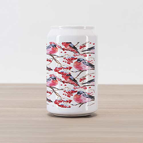 Ambesonne Nature Cola Can Shape Piggy Bank, Bullfinches Birds on Branches Blueberries Dramatic Spring Watercolor Design, Ceramic Cola Shaped Coin Box Money Bank for Cash Saving, Grey Grey Red Ambesonne Nature Cola Can Shape Piggy Bank, Bullfinches Birds on Branches Blueberries Dramatic Spring Watercolor Design, Ceramic Cola Shaped Coin Box Money Bank for Cash Saving, Grey Grey Red