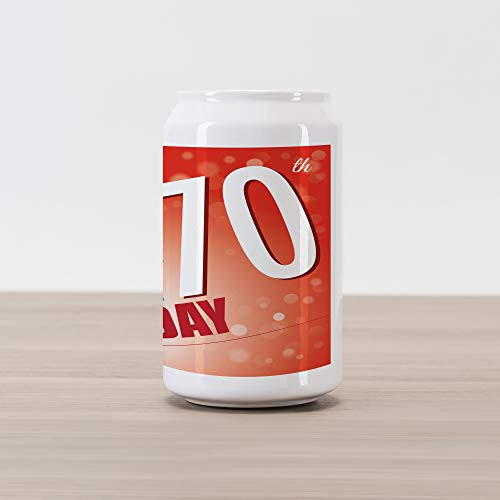 Ambesonne 70th Birthday Cola Can Shape Piggy Bank, Vivid Colored Abstract Backdrop with Happy Birthday Slogan Image Print, Ceramic Cola Shaped Coin Box Money Bank for Cash Saving, Red and Orange Ambesonne 70th Birthday Cola Can Shape Piggy Bank, Vivid Colored Abstract Backdrop with Happy Birthday Slogan Image Print, Ceramic Cola Shaped Coin Box Money Bank for Cash Saving, Red and Orange