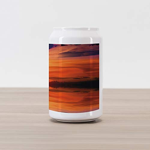 Ambesonne Nature Cola Can Shape Piggy Bank, Dramatic Sunset Sky Clouds on Lake Horizon Twilight Creamy Scene Artwork, Ceramic Cola Shaped Coin Box Money Bank for Cash Saving, Red Vermilion Marigold Ambesonne Nature Cola Can Shape Piggy Bank, Dramatic Sunset Sky Clouds on Lake Horizon Twilight Creamy Scene Artwork, Ceramic Cola Shaped Coin Box Money Bank for Cash Saving, Red Vermilion Marigold