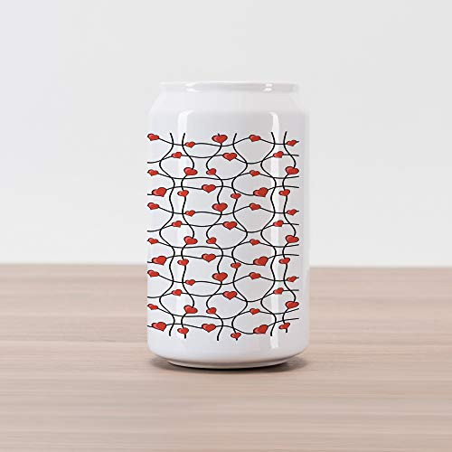 Ambesonne Valentines Cola Can Shape Piggy Bank, Geometric Themed Illustration with Lines and Hearts Romantic Valentines Day, Ceramic Cola Shaped Coin Box Money Bank for Cash Saving, Red Black White Ambesonne Valentines Cola Can Shape Piggy Bank, Geometric Themed Illustration with Lines and Hearts Romantic Valentines Day, Ceramic Cola Shaped Coin Box Money Bank for Cash Saving, Red Black White