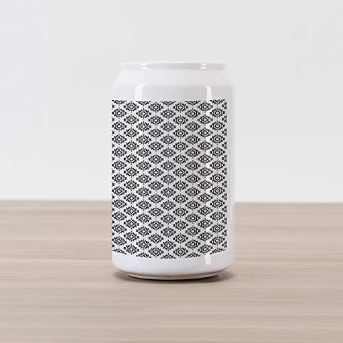 Ambesonne Tribal Cola Can Shape Piggy Bank, Grunge Monochrome Motifs with Cultural Origins Indigenous Abstract, Ceramic Cola Shaped Coin Box Money Bank for Cash Saving, Black White Ambesonne Tribal Cola Can Shape Piggy Bank, Grunge Monochrome Motifs with Cultural Origins Indigenous Abstract, Ceramic Cola Shaped Coin Box Money Bank for Cash Saving, Black White