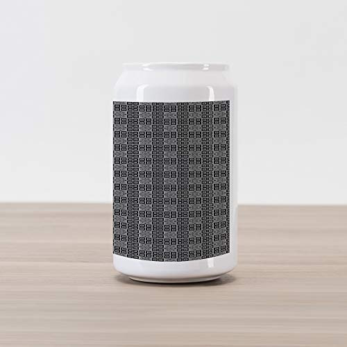 Ambesonne Geometric Cola Can Shape Piggy Bank, Ornamental Concentric Aligned Black and White Trapped Quadrangulars, Ceramic Cola Shaped Coin Box Money Bank for Cash Saving, Black Grey and White Ambesonne Geometric Cola Can Shape Piggy Bank, Ornamental Concentric Aligned Black and White Trapped Quadrangulars, Ceramic Cola Shaped Coin Box Money Bank for Cash Saving, Black Grey and White