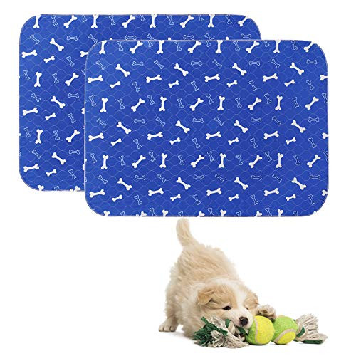 Geyecete Washable Dog Pee Pads -2pack- of Premium Pee Pads for Dogs,Cats Waterproof Whelping Pads, Reusable Dog Training Pads, Travel Pet Pee Pads Puppy Training Pads-Dark Blue-M