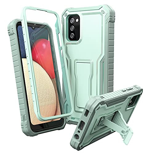 ExoGuard for Samsung Galaxy A02S Case, Rubber Shockproof Full-Body Cover Case Built-in Screen Protector and Kickstand Compatible with Samsung A02S Phone -Green- ExoGuard for Samsung Galaxy A02S Case, Rubber Shockproof Full-Body Cover Case Built-in Screen Protector and Kickstand Compatible with Samsung A02S Phone -Green-