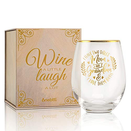 Grandma Gifts, Stemless Wine Glasses, -17 oz-, for Nana, Mimi, Gigi, Granny, Grammy, Nanny, Grandmother, for Mother's Day/Birthday, Onebttl, Mom and Grandma Grandma Gifts, Stemless Wine Glasses, -17 oz-, for Nana, Mimi, Gigi, Granny, Grammy, Nanny, Grandmother, for Mother's Day/Birthday, Onebttl, Mom and Grandma