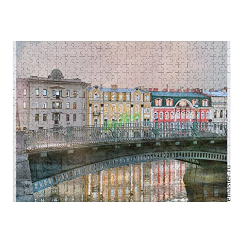 300 Pieces Jigsaw Puzzles in The Mirror of The Fontanka River Fun Puzzle Educational Family Game Toys Gift for Adults Teens