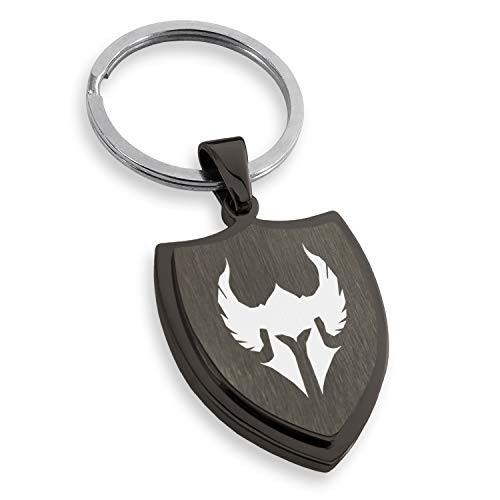 Tioneer Gunmetal Stainless Steel Paladin Emblem Shield Keychain Keyring