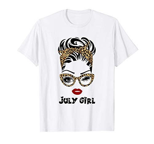 Born In July Birthday Gift Leopard July Girl T-Shirt