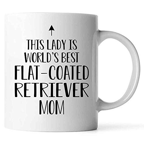 Mom Gift For Flat-Coated Retriever Owners 11oz White Coffee Mug This Lady Is World's Best Flat-Coated Retriever Mom