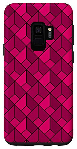 Galaxy S9 Simple Geometric Pattern Pink Square Figures Polygons Modern Case