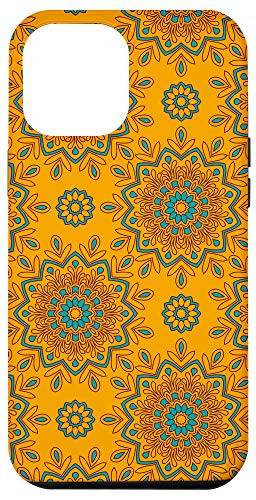iPhone 12 Pro Max Case spiritual mandala orange and teal pattern phone Case