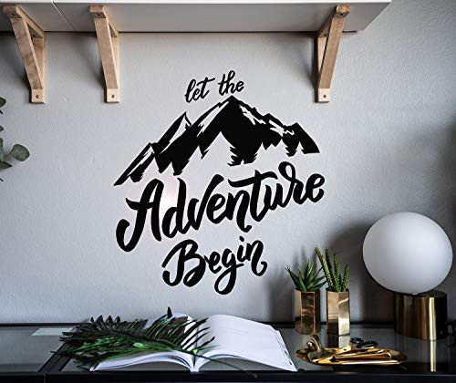 Vinyl Wall Decal Quote Let Be Adventure Begins Mountains Phrase Stickers Mural 22.5 in x 21 in gz122 Vinyl Wall Decal Quote Let Be Adventure Begins Mountains Phrase Stickers Mural 22.5 in x 21 in gz122
