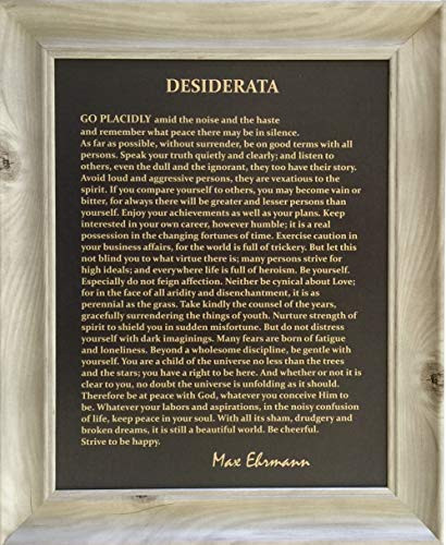Desiderata Poem by Max Ehrmann 14x17 Whitewash MDF Wood Frame